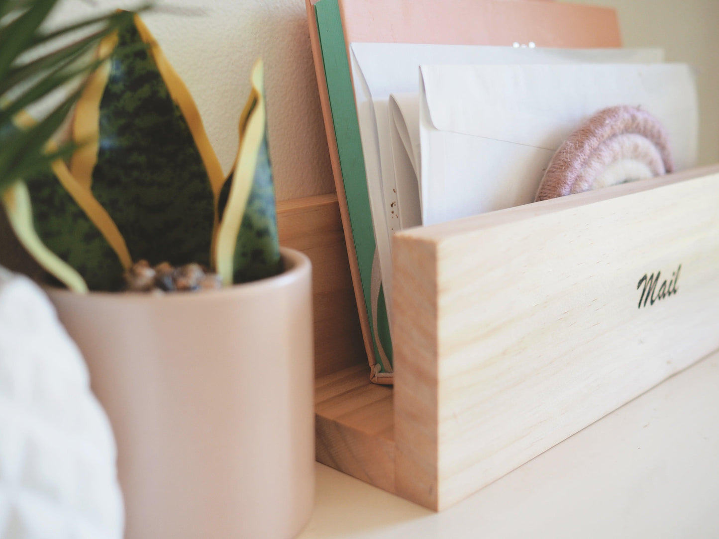 Mail Organiser (Pine) 30cm - Woodyoubuy