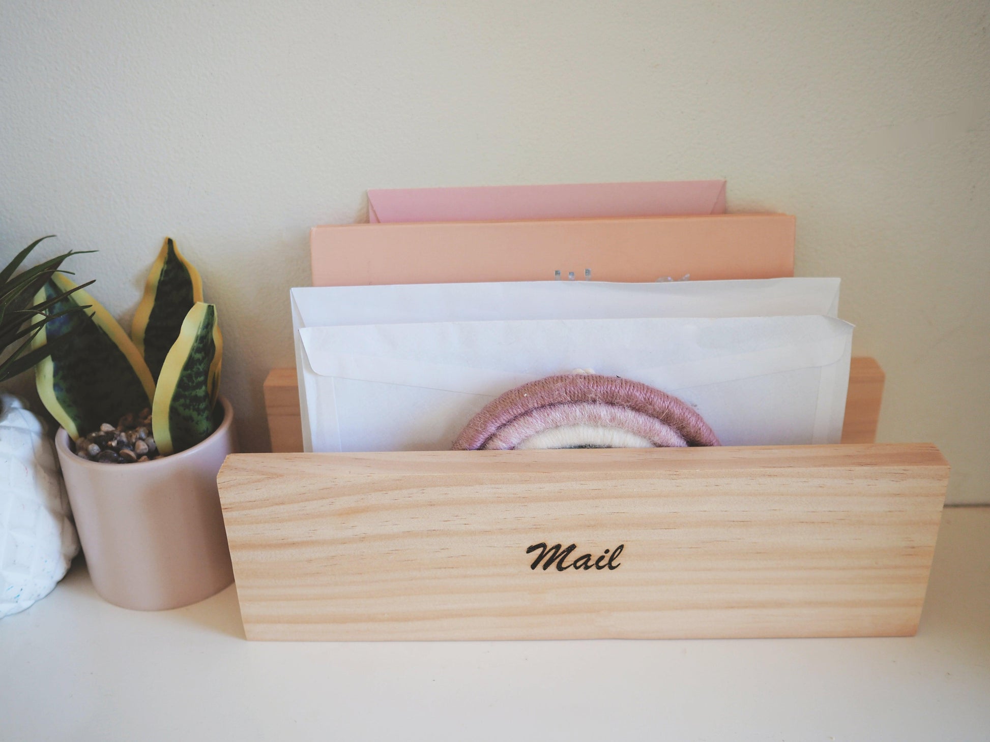 Mail Organiser (Pine) 30cm - Woodyoubuy