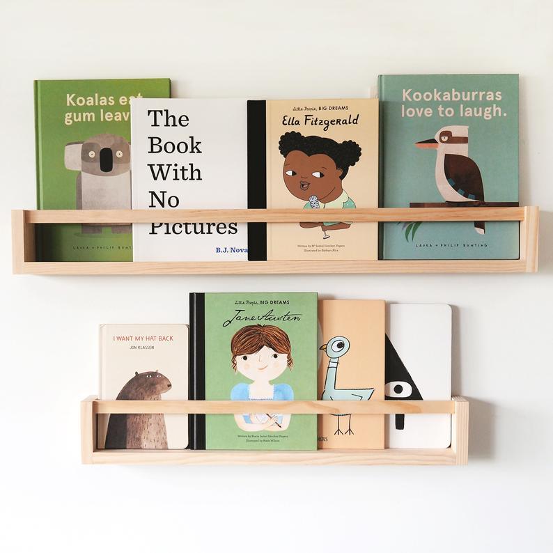 Kids Bookshelf with Flat Peg (Pine) Natural Wood Colour - Woodyoubuy
