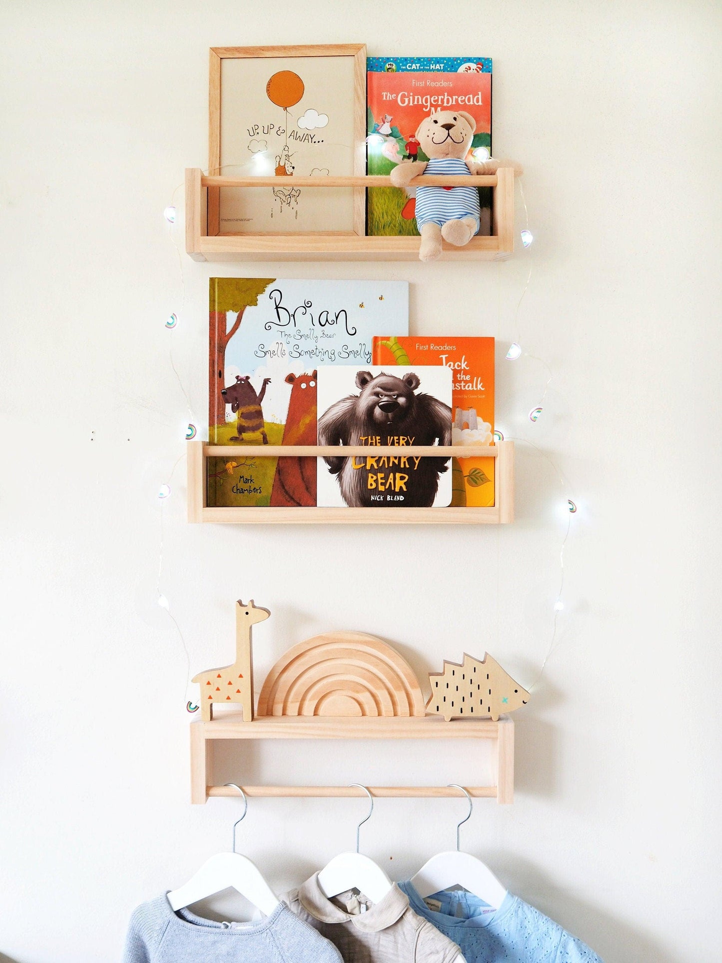 Kids bookshelf and clothes rack set - Woodyoubuy