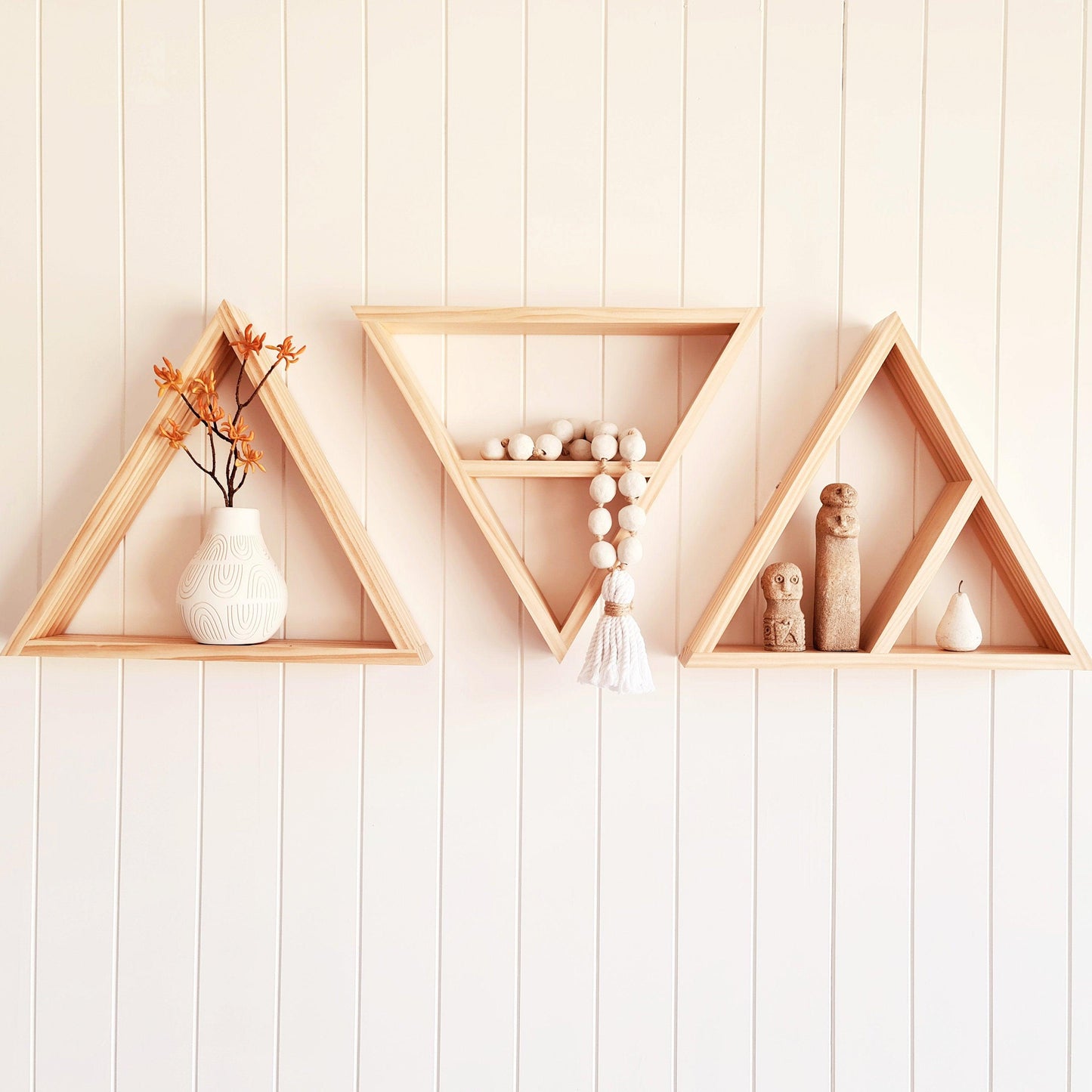 Triangle shelves (Pine Wood) - Woodyoubuy