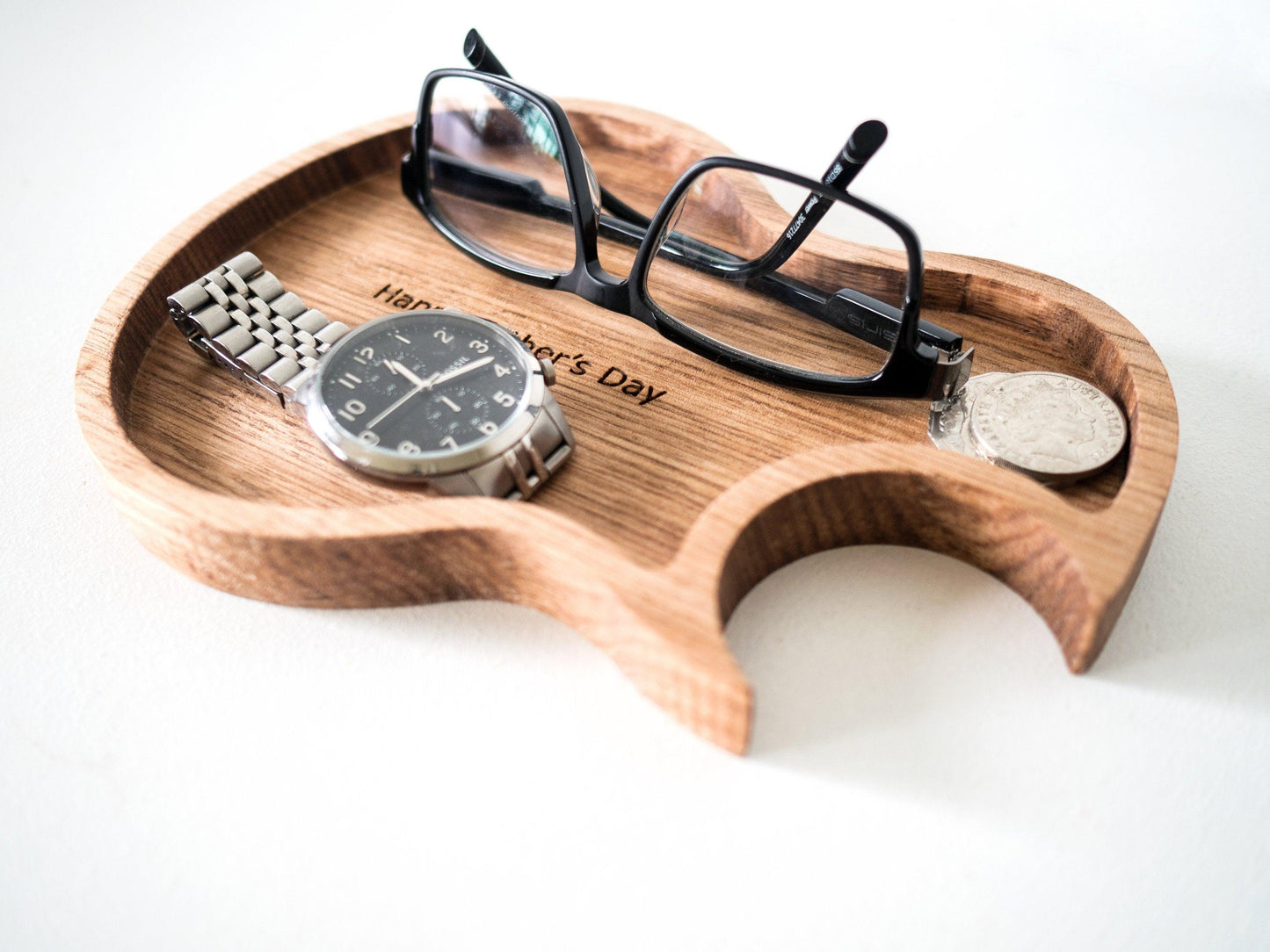 Guitar Catchall Tray (Oak) - Woodyoubuy