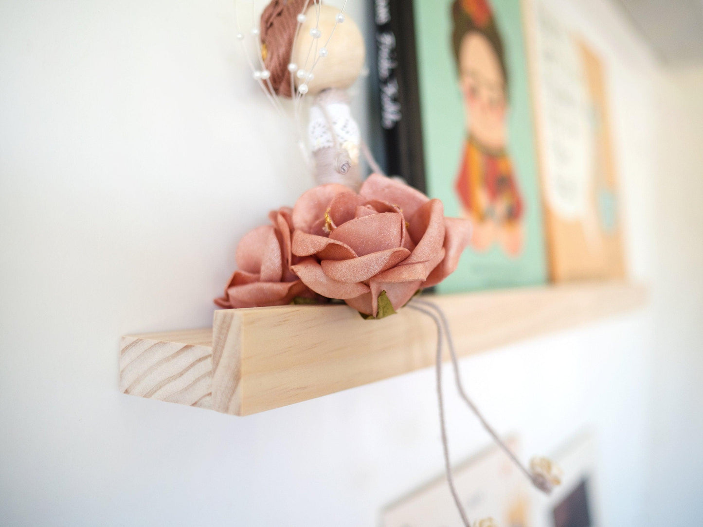 Minimalist Book Display Ledge (Pine Wood) - Woodyoubuy