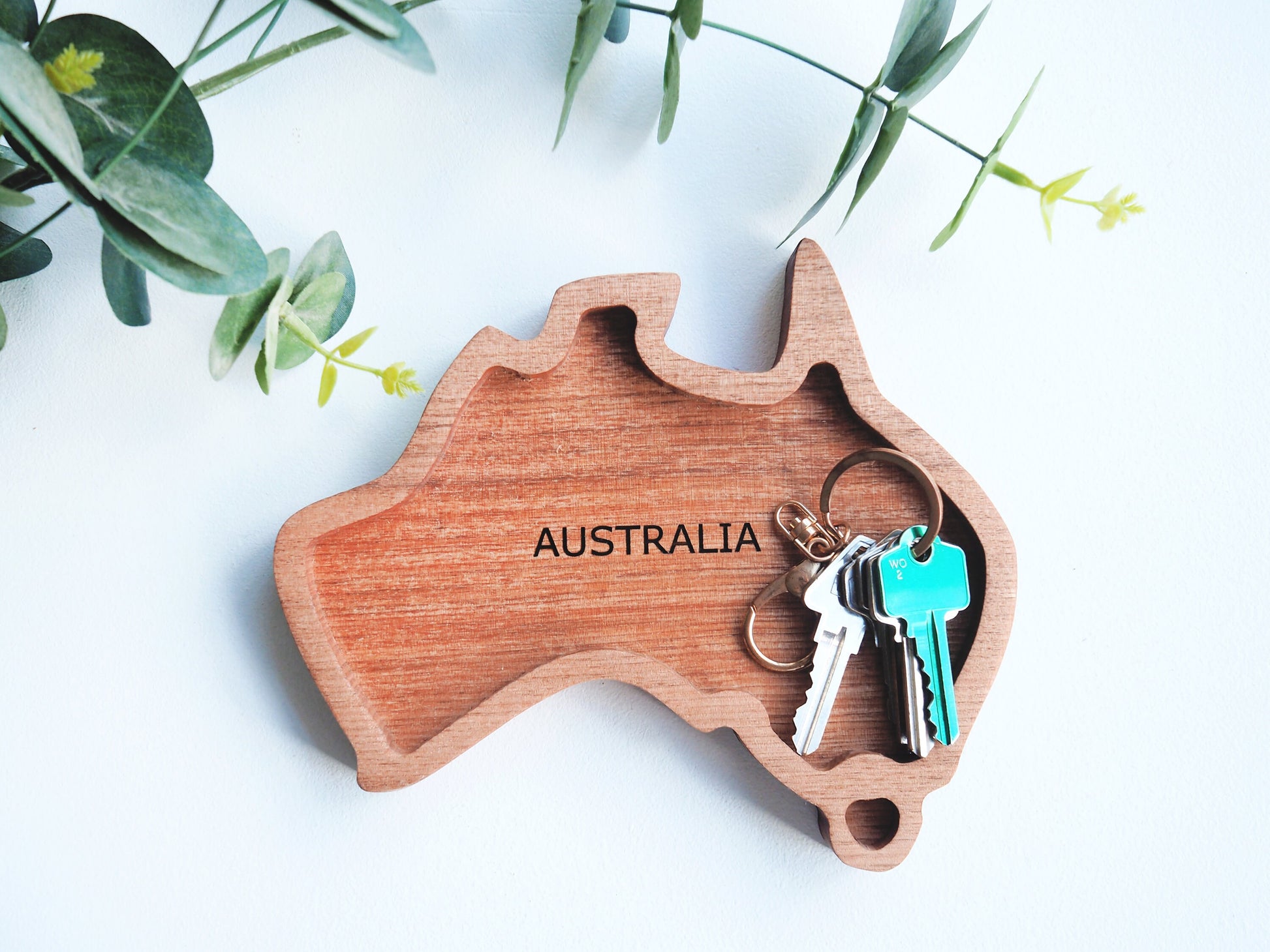 Australia Shape Dish Tray - Australia Valet Tray, Wooden Anniversary Gift, Personalised Valet Tray, Housewarming Gift, Entryway Organiser