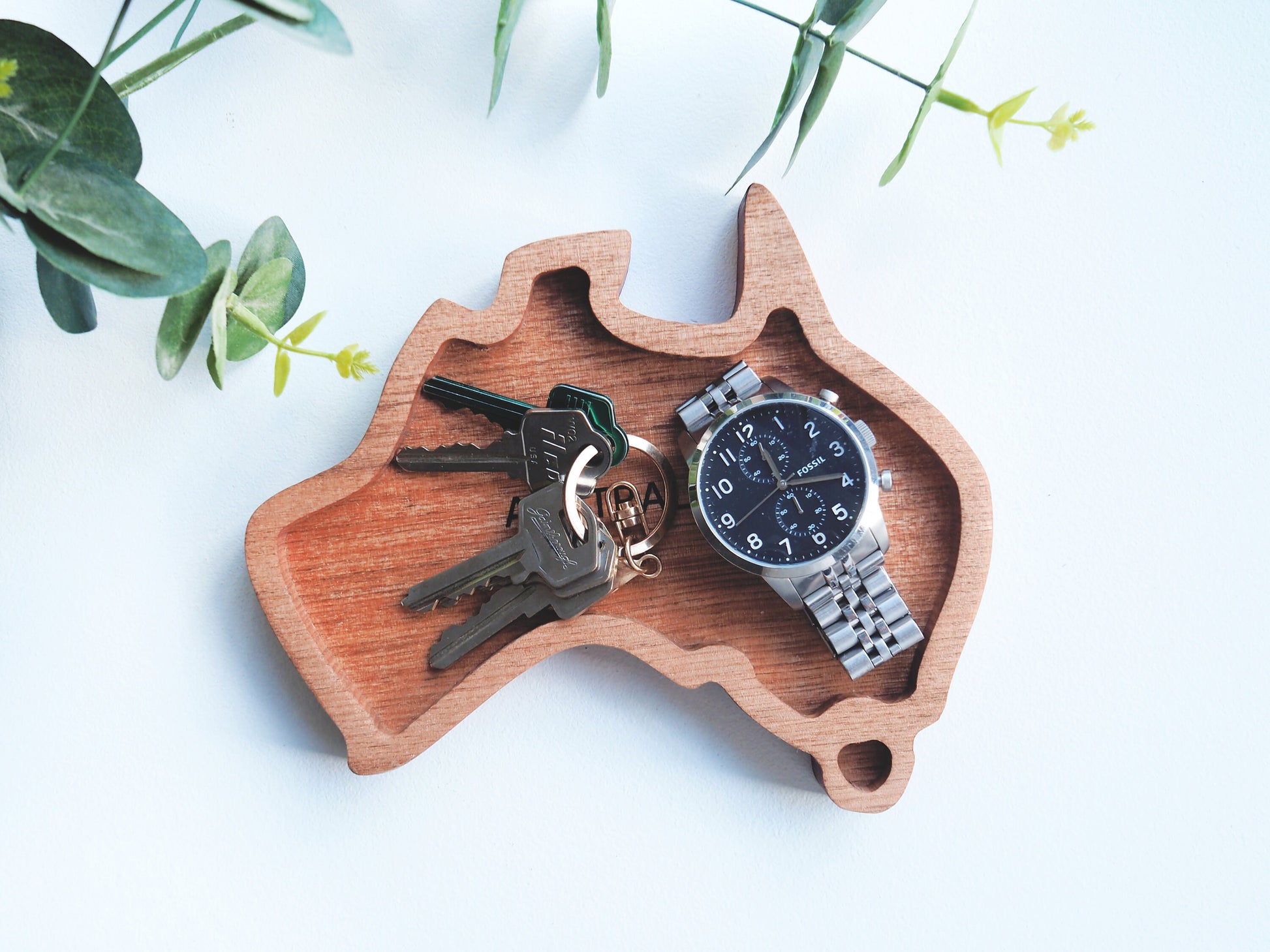 Australia Shape Dish Tray - Australia Valet Tray, Wooden Anniversary Gift, Personalised Valet Tray, Housewarming Gift, Entryway Organiser