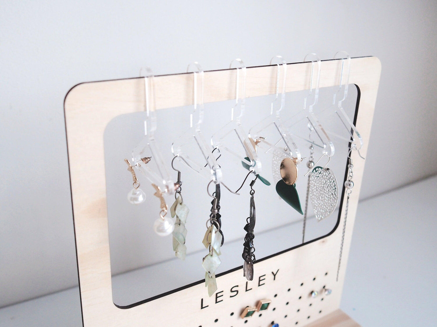 Earring Rack Stand with Mini Coat Hangers - Woodyoubuy