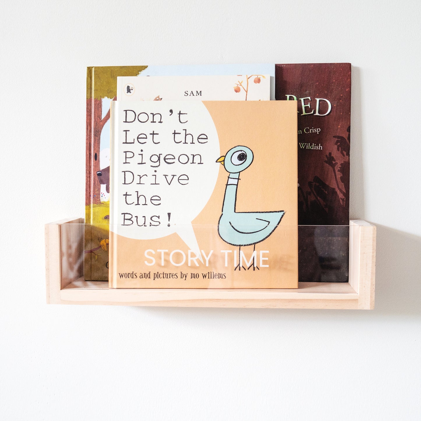 Personalised Clear Acrylic Montessori bookshelf (Deeper Shelf) - Gift for New baby, Acrylic floating bookshelf, toddler bookshelf wall,