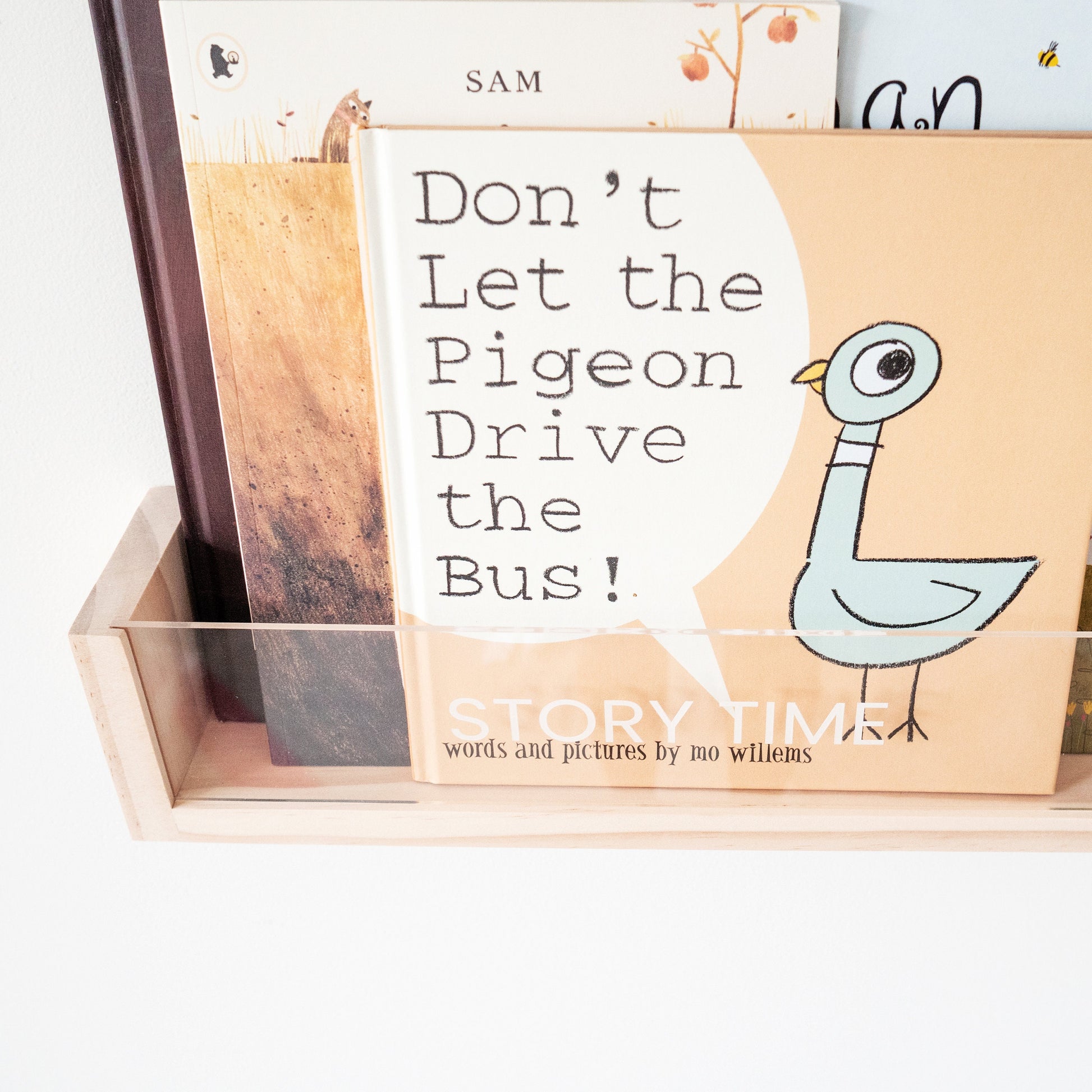 Personalised Clear Acrylic Montessori bookshelf (Deeper Shelf) - Gift for New baby, Acrylic floating bookshelf, toddler bookshelf wall,