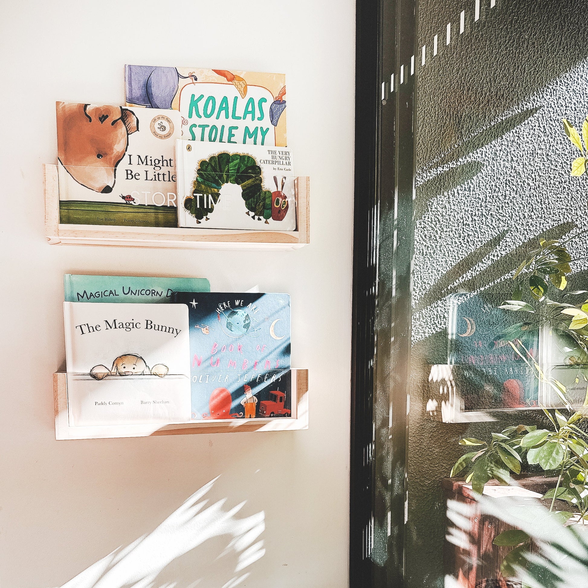 Personalised Clear Acrylic Montessori bookshelf (Deeper Shelf) - Gift for New baby, Acrylic floating bookshelf, toddler bookshelf wall,