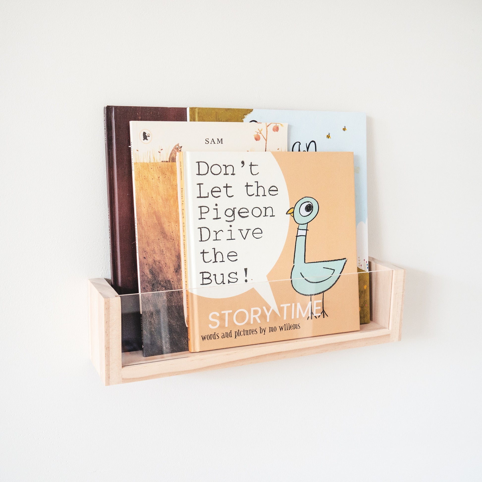 Personalised Clear Acrylic Montessori bookshelf (Deeper Shelf) - Gift for New baby, Acrylic floating bookshelf, toddler bookshelf wall,