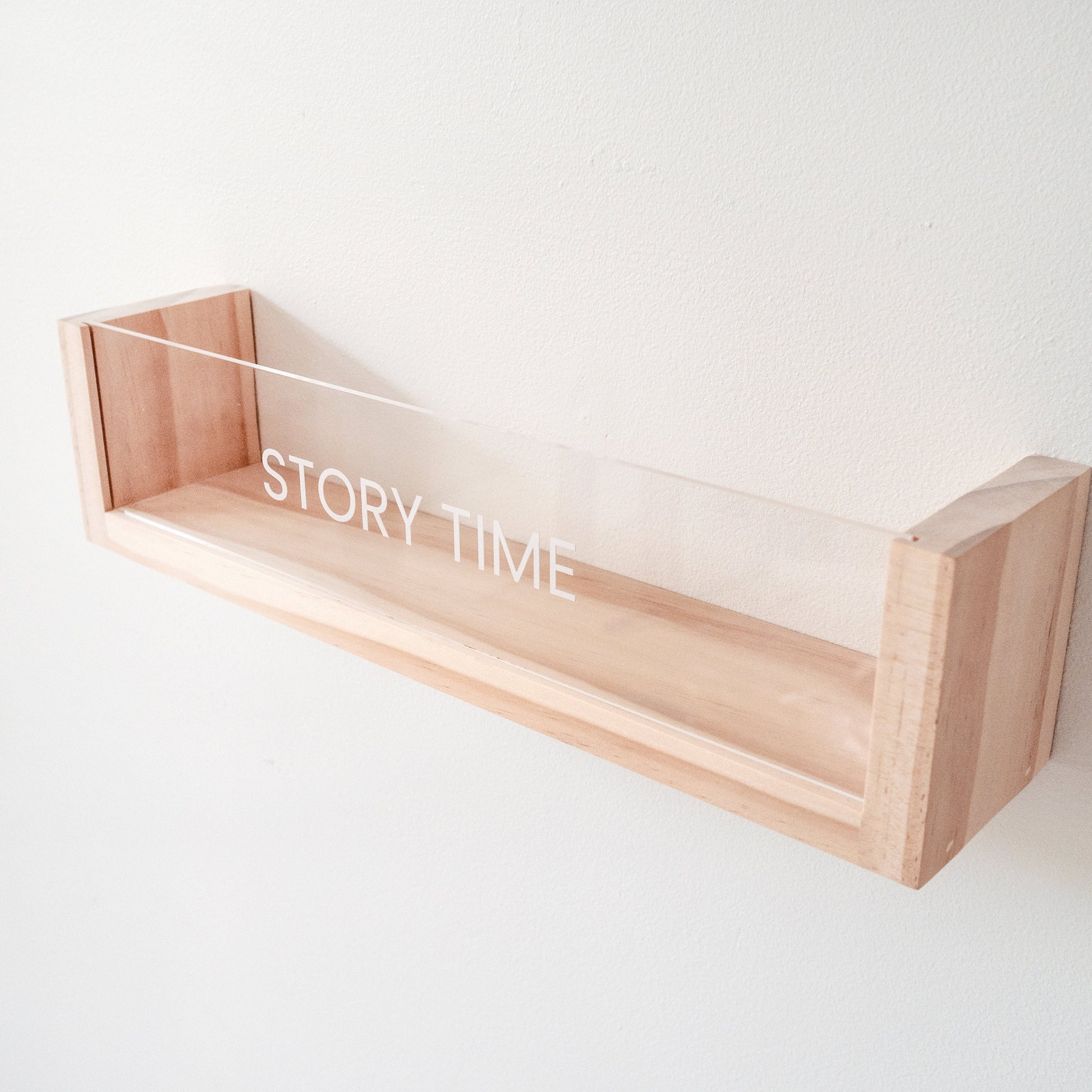 Personalised Clear Acrylic Montessori bookshelf (Deeper Shelf) - Gift for New baby, Acrylic floating bookshelf, toddler bookshelf wall,