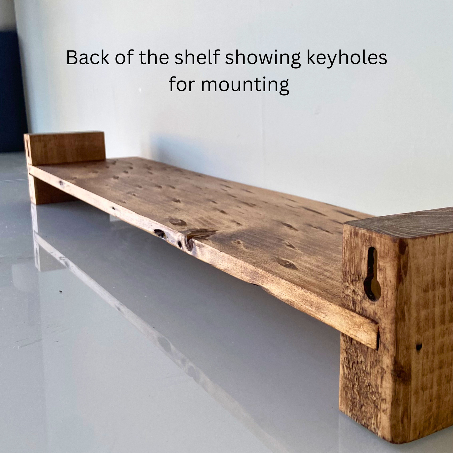 Handcrafted Rustic Timber Shelf (With Chunky Interlocking Wood Brackets)