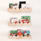 Featuring 3 pieces of the arch or scallop kids bookshelf with the child's favourite books inside them