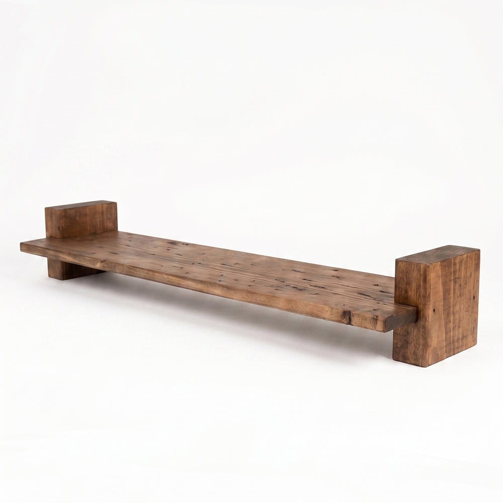 Handcrafted Rustic Timber Shelf (With Chunky Interlocking Wood Brackets)
