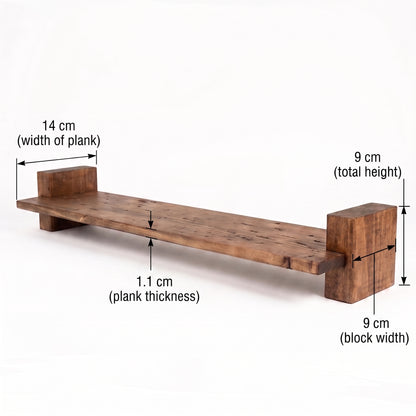 Handcrafted Rustic Timber Shelf (With Chunky Interlocking Wood Brackets)