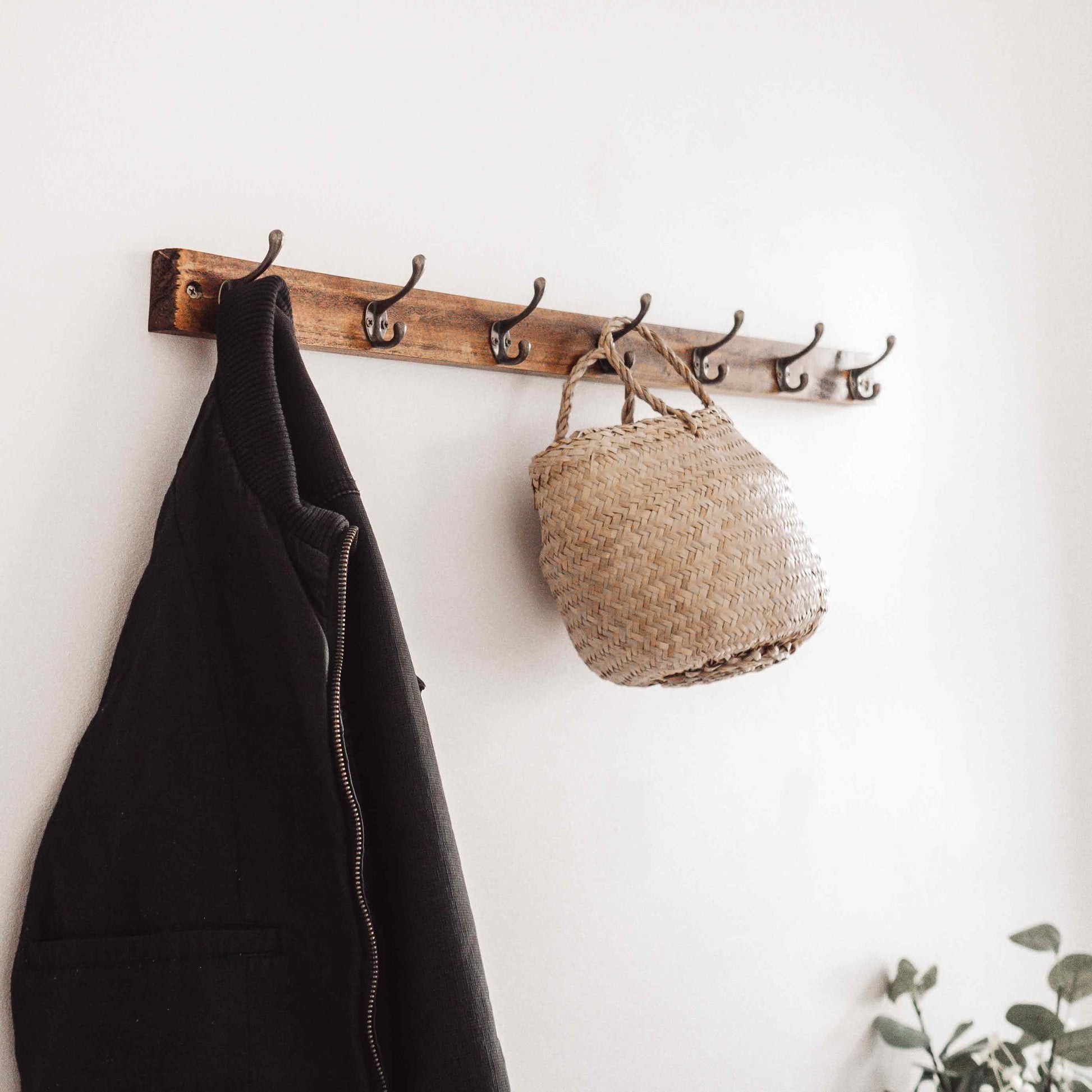Rustic Wall Coat Rack (Slimline) Handmade in Australia