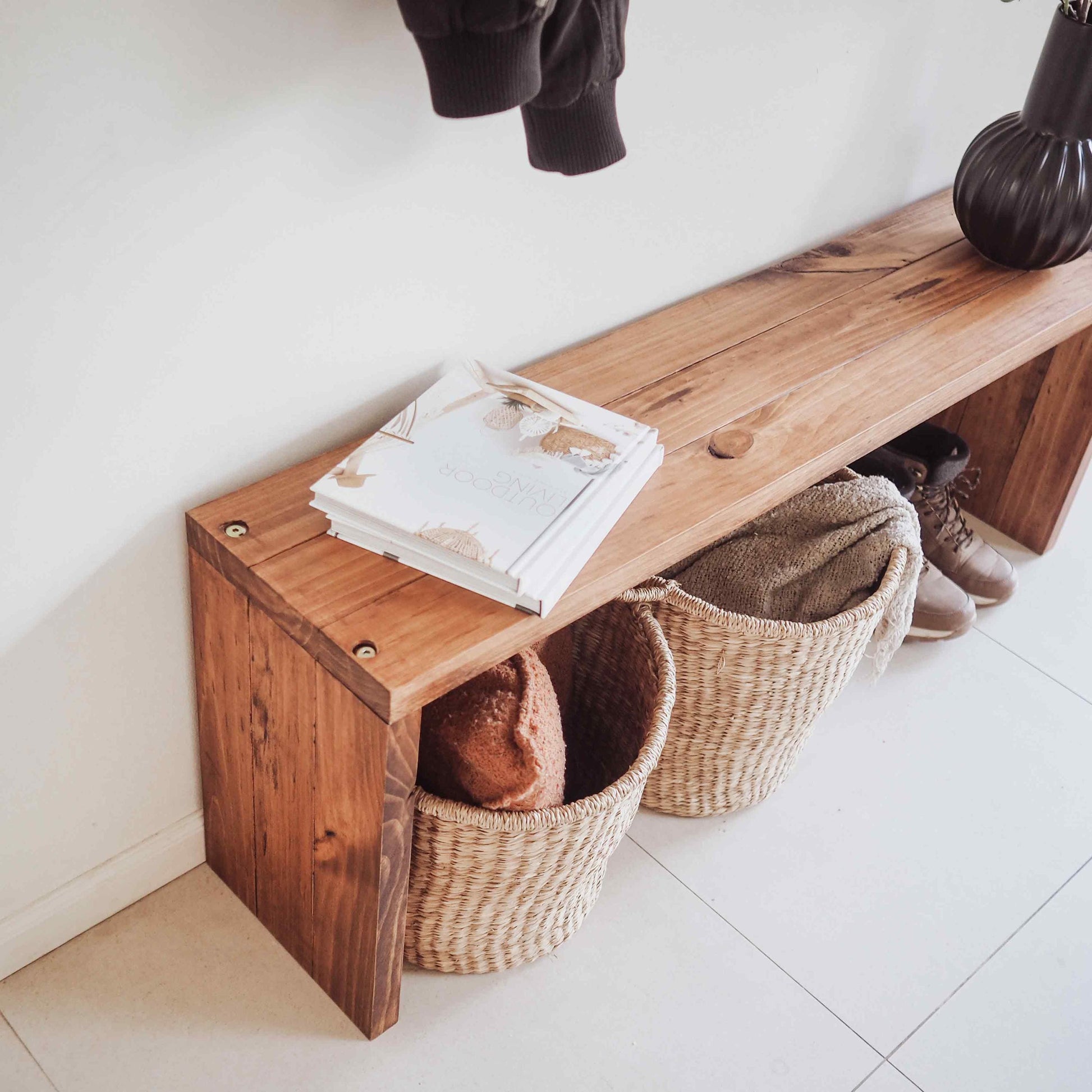 Rustic Entryway Bench - Shoe Storage Bench, Bench Seat, Entry Bench, Rustic Timber Bench