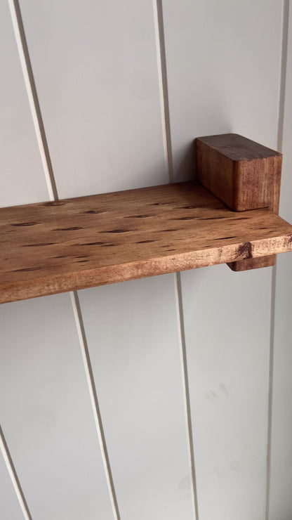 Handcrafted Rustic Timber Shelf (With Chunky Interlocking Wood Brackets)
