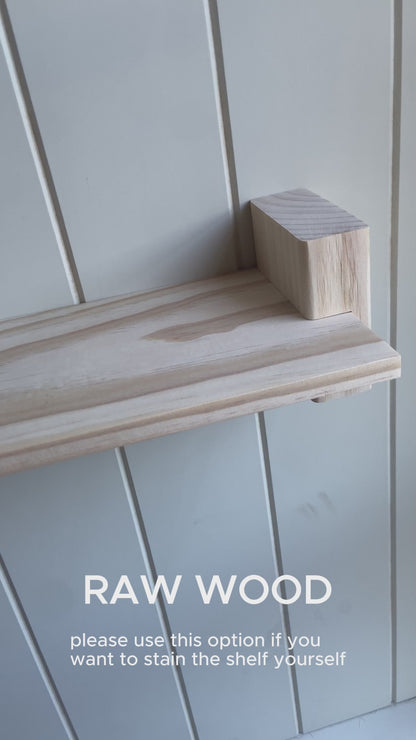 Handcrafted Rustic Timber Shelf (With Chunky Interlocking Wood Brackets)