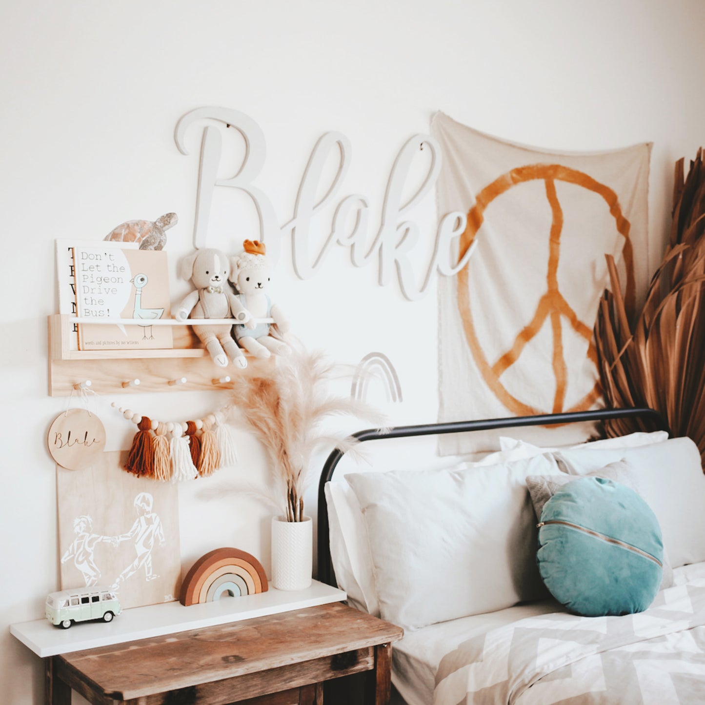 Kids Bookshelf and Coat Rack Combo (Pine) White