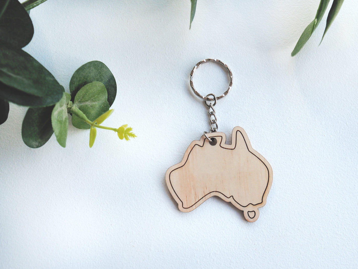 Wooden Australia Shape Keychain - Woodyoubuy