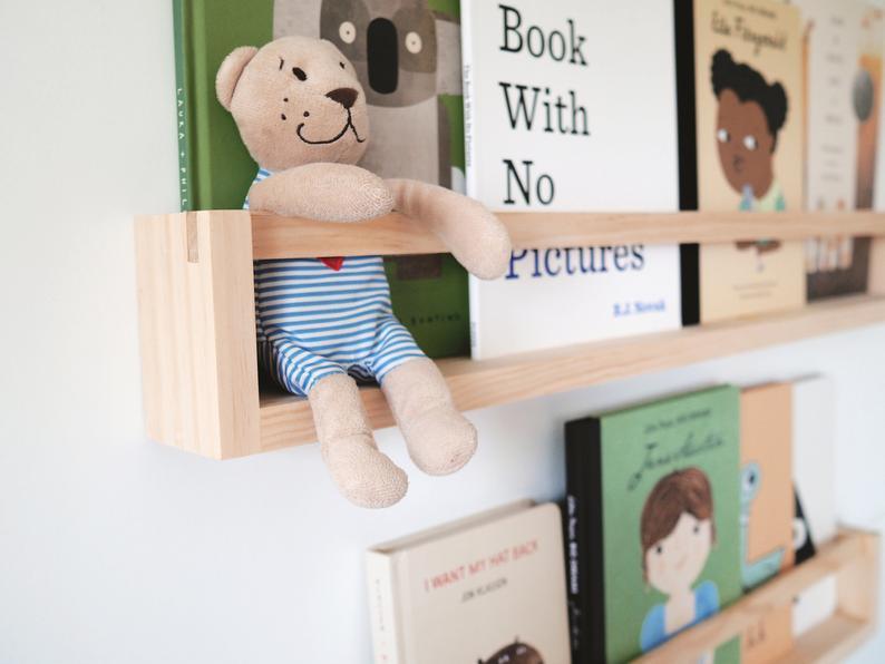 Kids Bookshelf with Flat Peg (Pine) Natural Wood Colour - Woodyoubuy