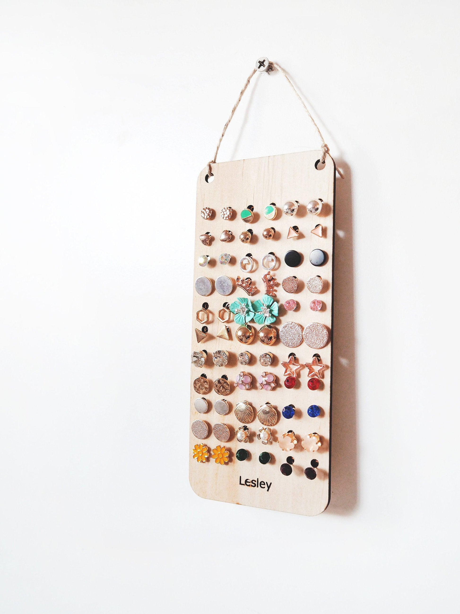 Mini wall earring holder - Woodyoubuy