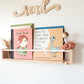Nursery Bookshelf with a White, Round Peg Across (Pine Wood) - Woodyoubuy
