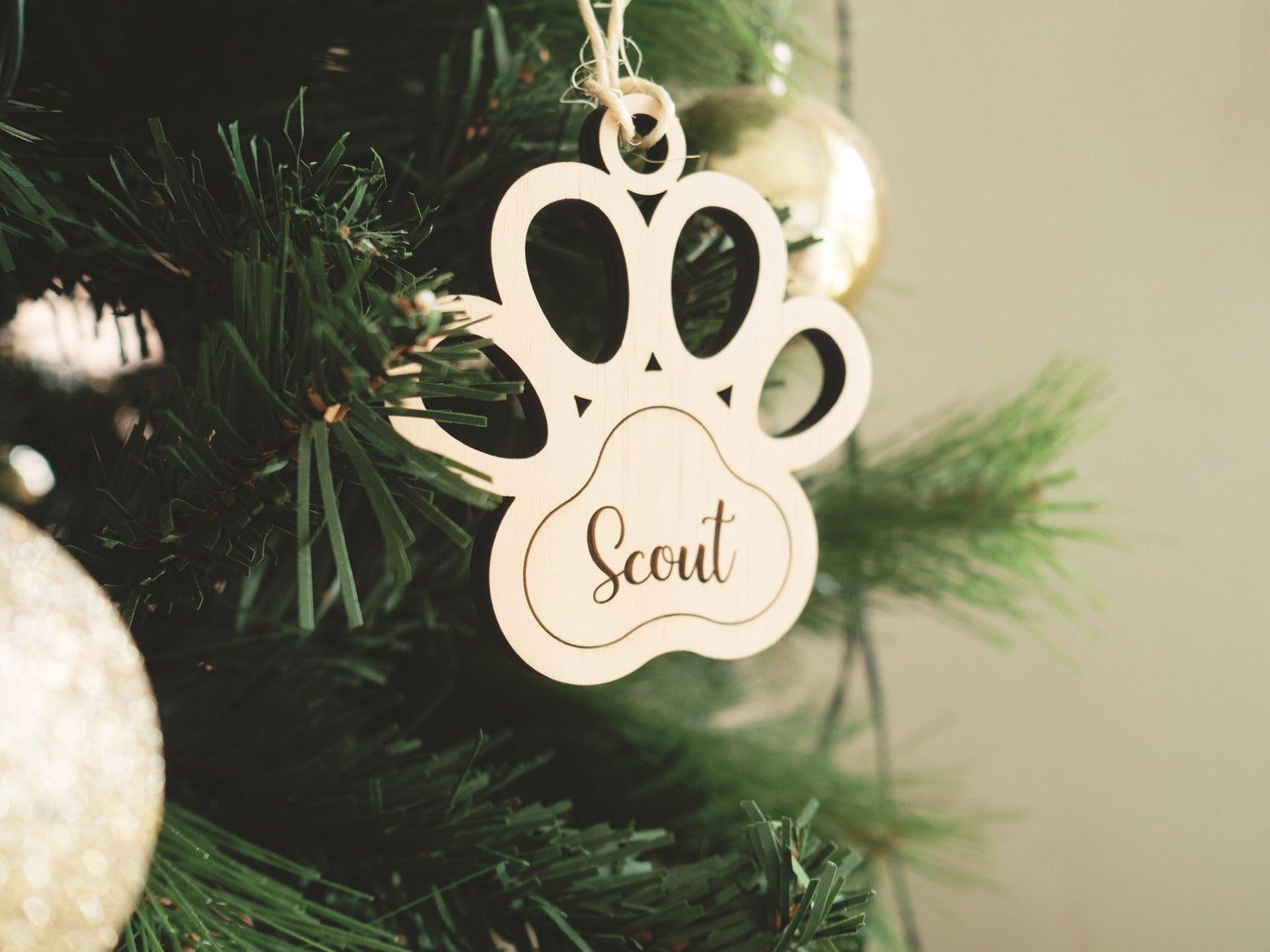 Personalised Dog Paw Hanging Ornament - Woodyoubuy