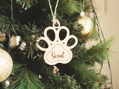 Personalised Dog Paw Hanging Ornament - Woodyoubuy