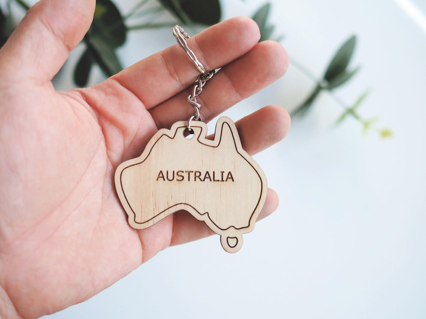 Wooden Australia Shape Keychain - Woodyoubuy