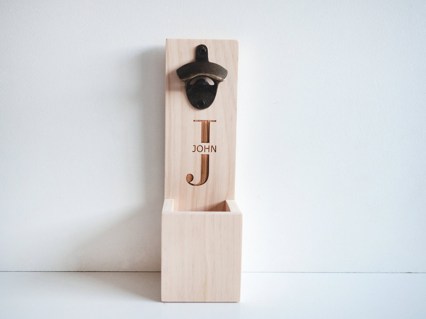 Wall Mounted Bottle Opener - Father's Day Bottle Opener, Groomsmen bottle opener, Personalised Bottle Opener, Wooden Bottle Opener