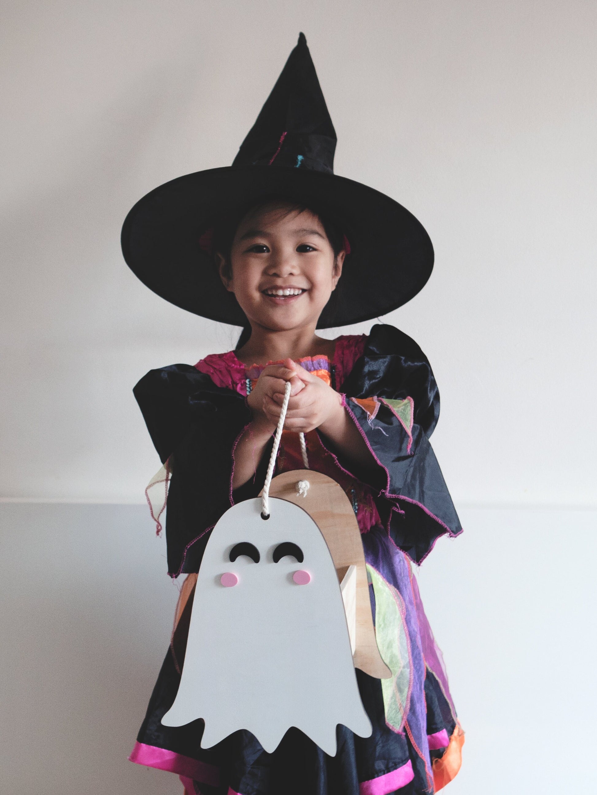 Halloween Basket - Ghost Basket, Wooden Halloween Basket For Kids, Personalised Halloween Basket, Halloween Candy Basket, Trick or Treat