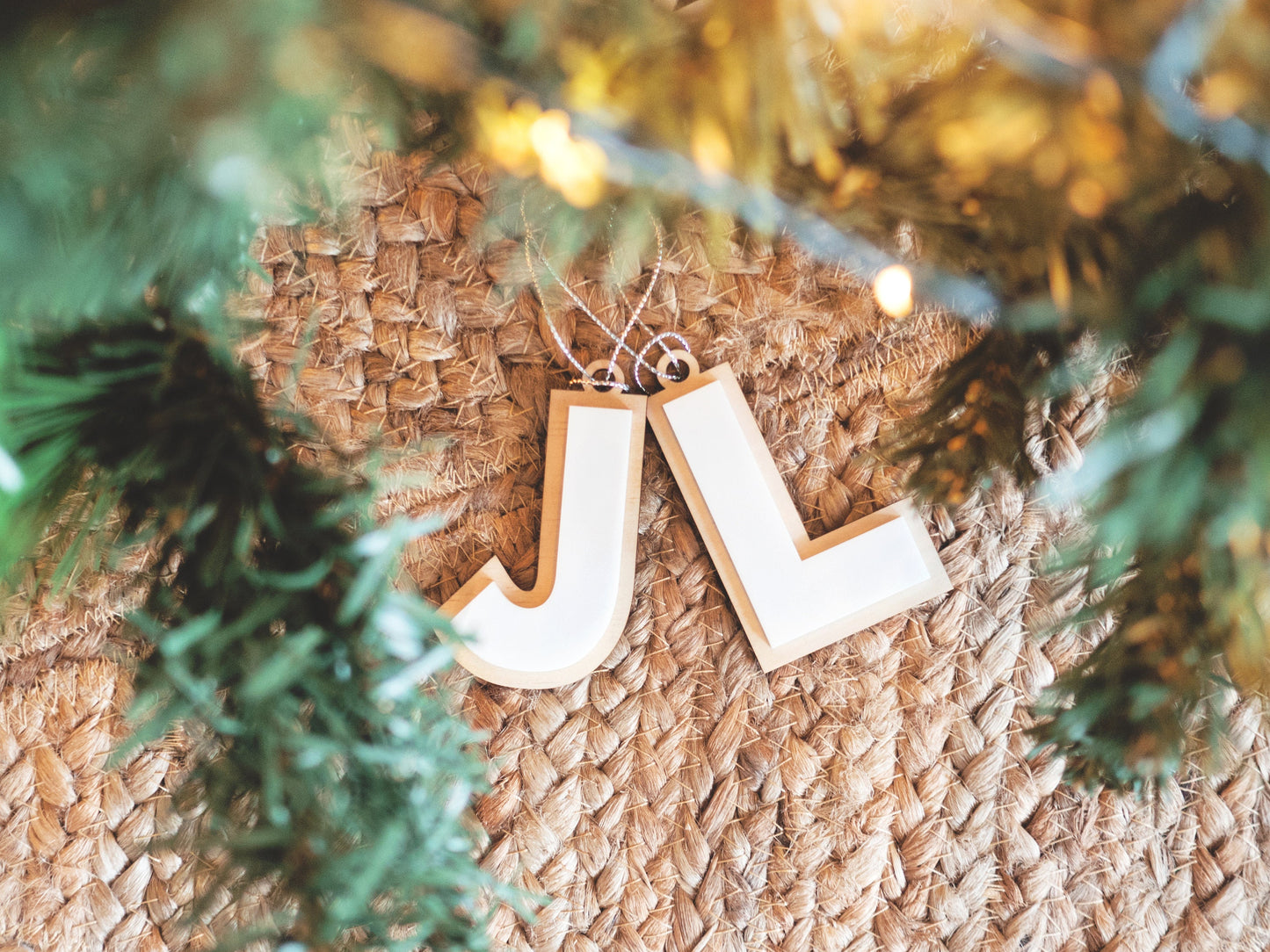 White Christmas Ornaments (Initial/ Alphabet)- Letter Christmas Ornament, White Alphabet Ornament, Scandi Christmas Ornament