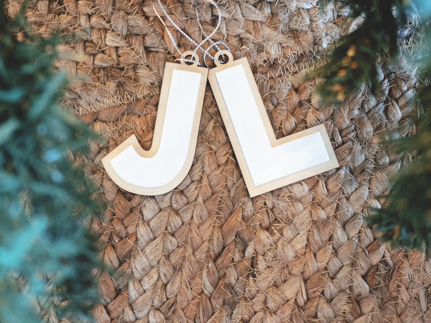 White Christmas Ornaments (Initial/ Alphabet)- Letter Christmas Ornament, White Alphabet Ornament, Scandi Christmas Ornament