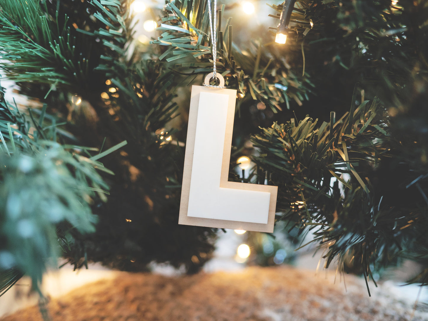 White Christmas Ornaments (Initial/ Alphabet)- Letter Christmas Ornament, White Alphabet Ornament, Scandi Christmas Ornament