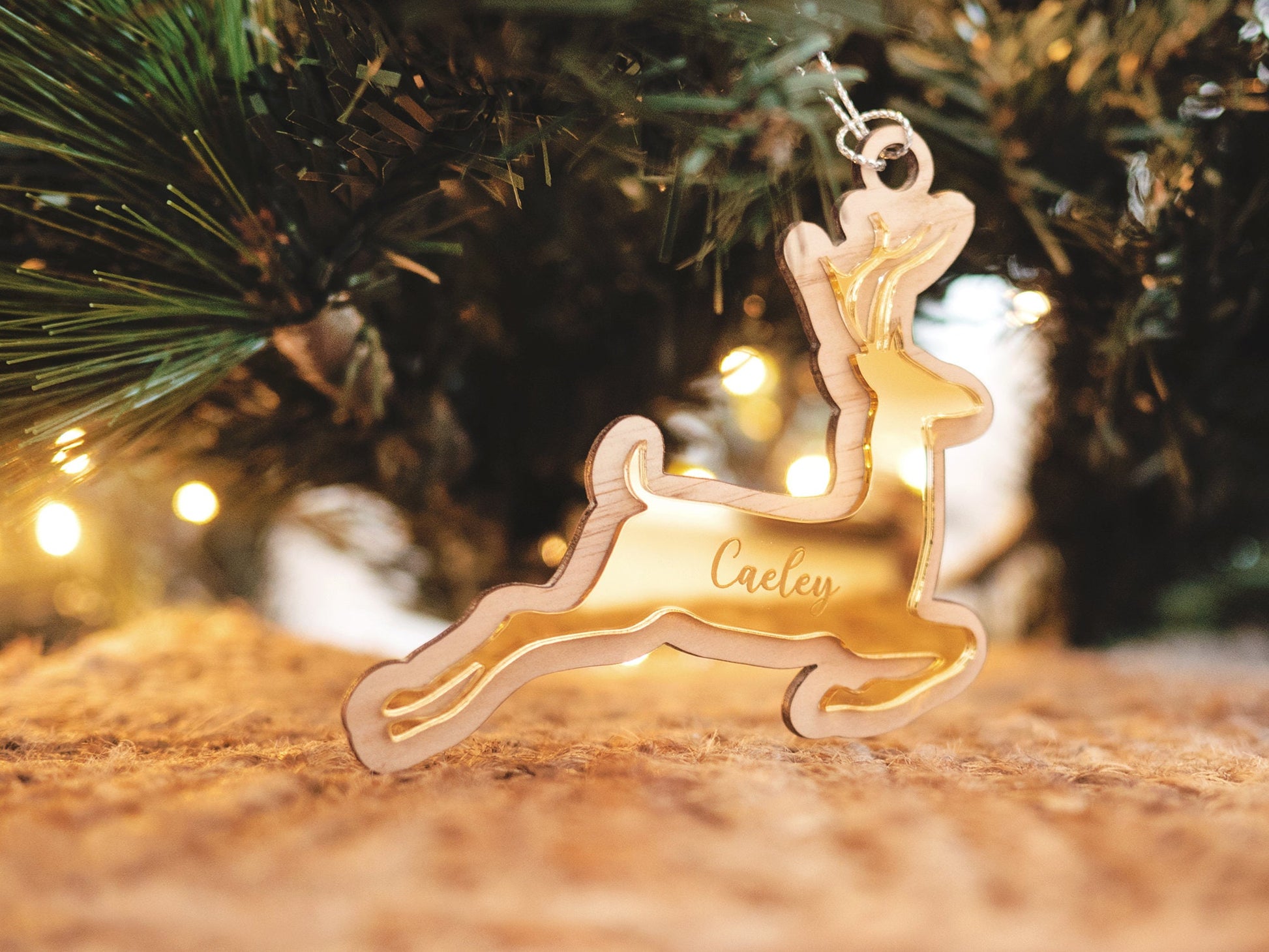 Reindeer Ornament - Personalised Reindeer Ornament, Wooden Ornament, Christmas Reindeer Ornament, Tree ornament, Deer Ornament