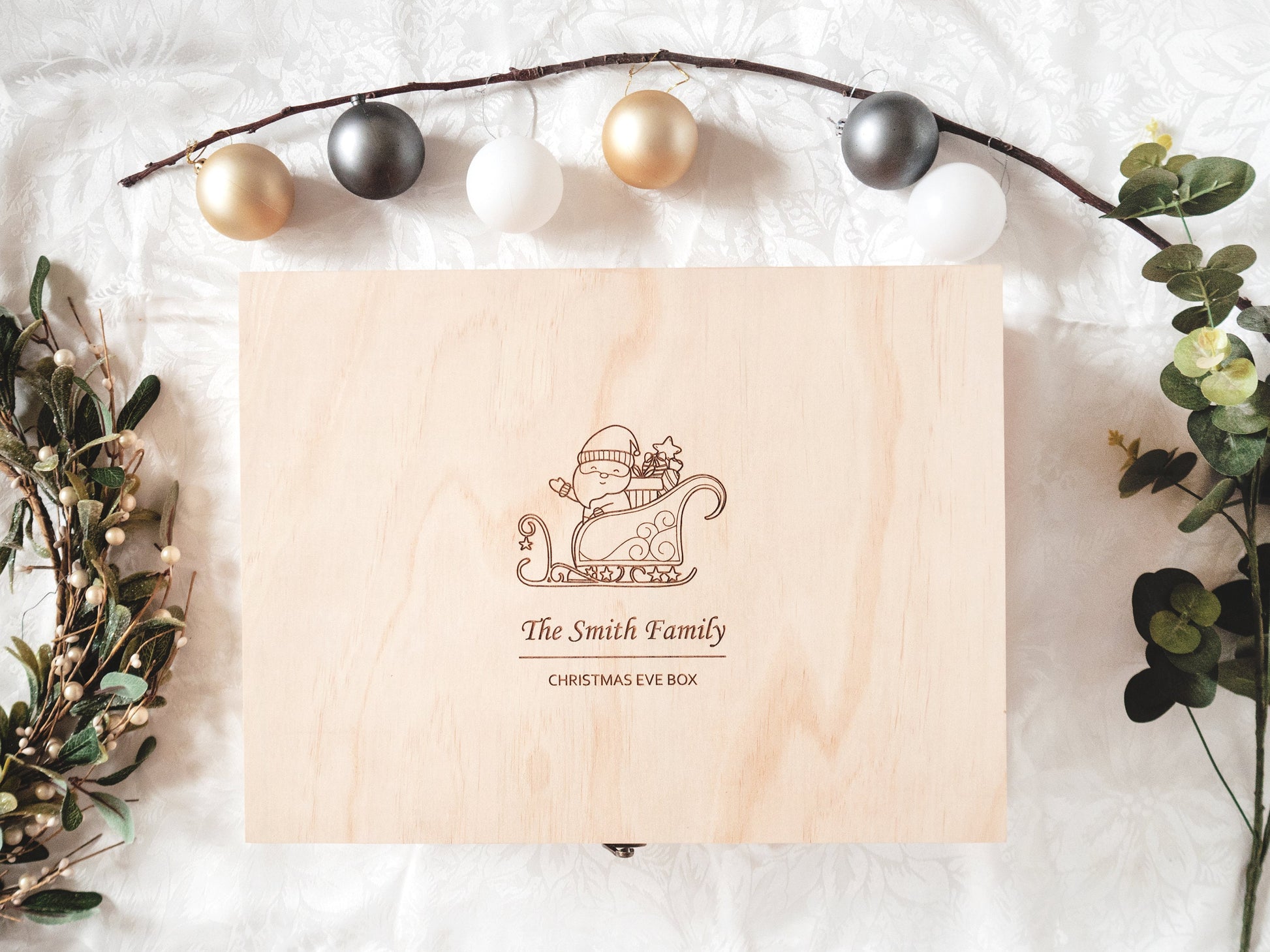 Christmas Eve Box - Large Christmas Eve Box, Christmas Box, Wooden Christmas Eve Box for kids, Christmas Gift Box