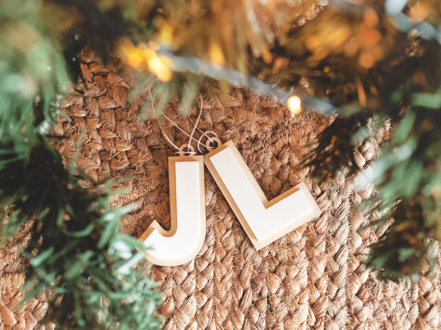 White Christmas Ornaments (Initial/ Alphabet)- Letter Christmas Ornament, White Alphabet Ornament, Scandi Christmas Ornament