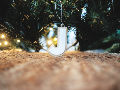 White Christmas Ornaments (Initial/ Alphabet)- Letter Christmas Ornament, White Alphabet Ornament, Scandi Christmas Ornament