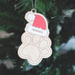 Pet Christmas Ornament (Santa Hat) - Cat Christmas Ornament, Dog Paw Ornament, Dog Christmas Ornament, Custom Pet Ornament,