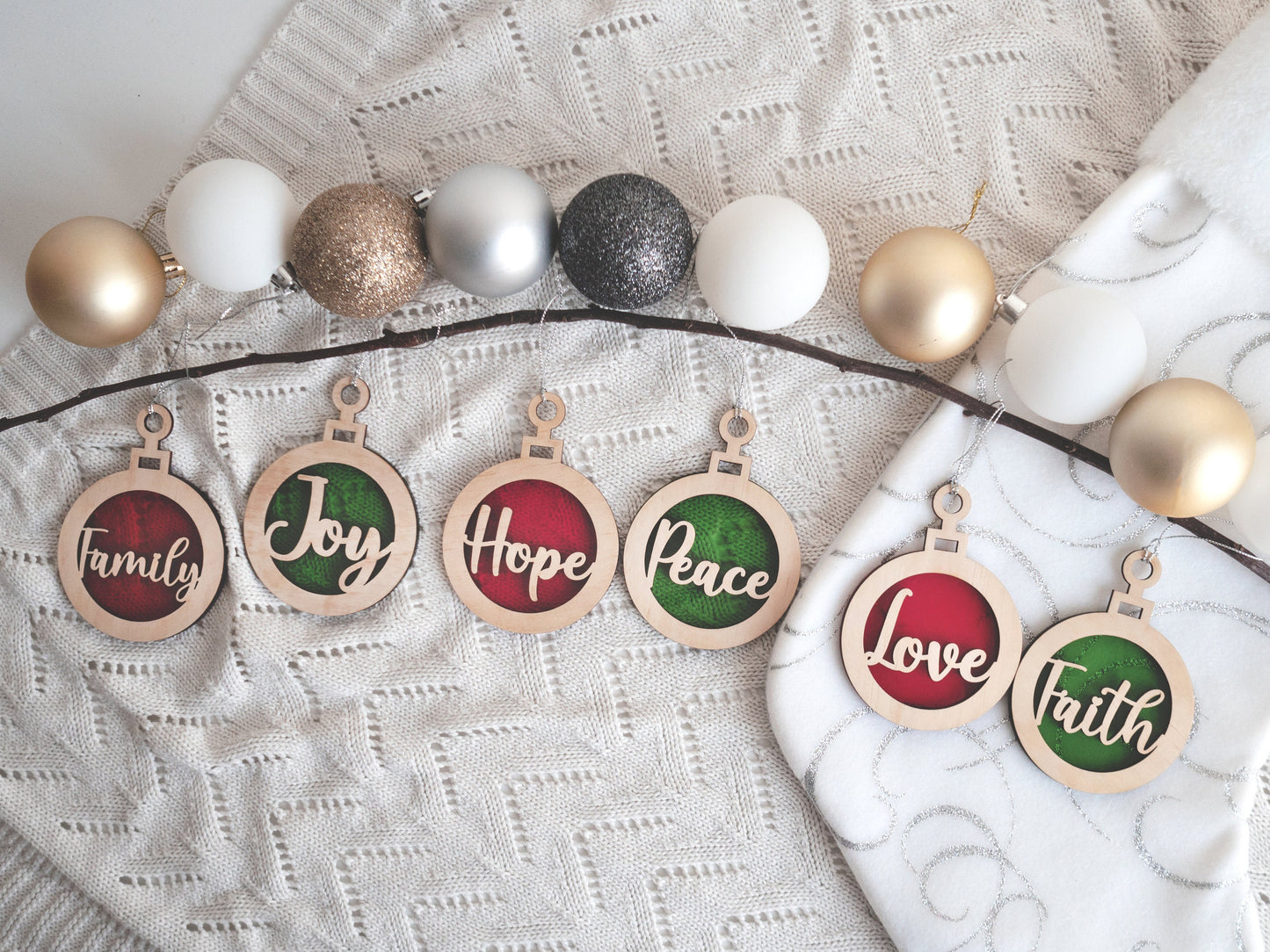 Christmas Tree Ornament (Christmas Words | Sayings)- Christmas Tree Decoration, Wooden Bauble, Wood Christmas Ornament, Christmas Tree Decor